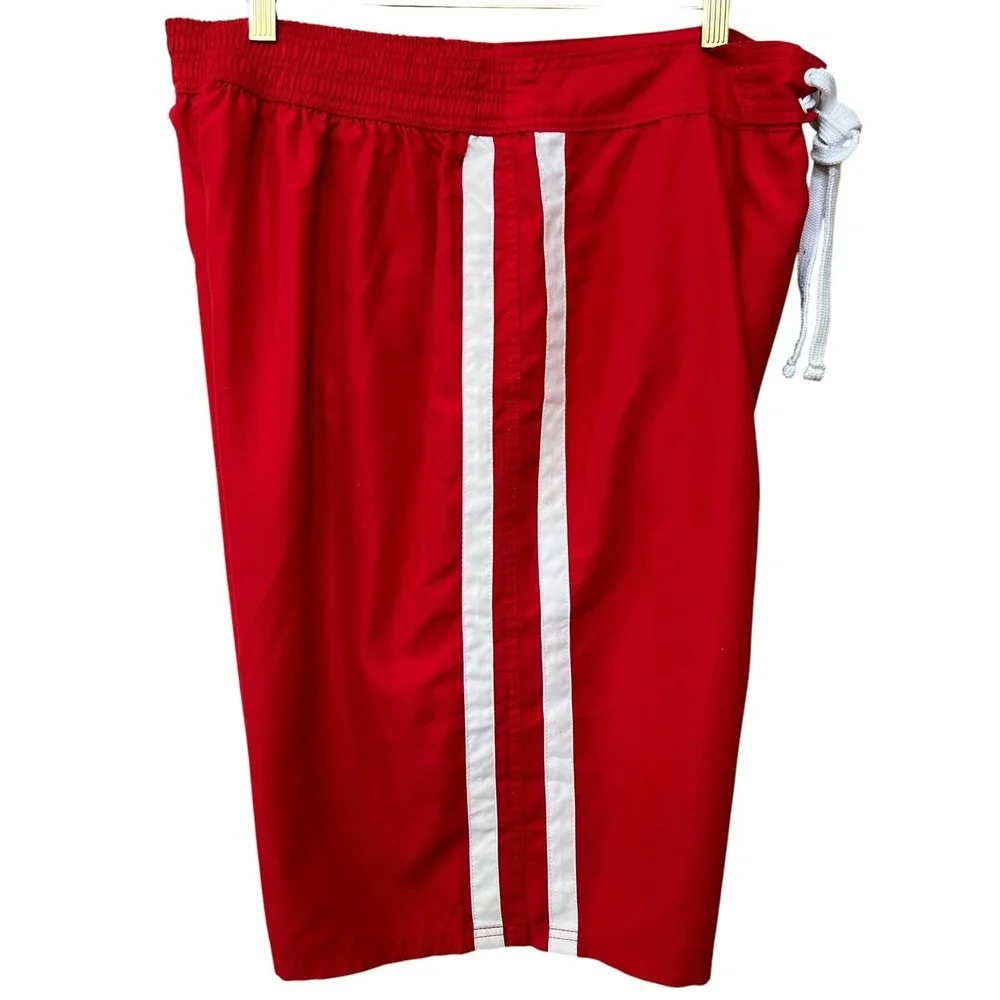 NFL Team Apparel San Francisco 49ers Board Shorts Mens XXL Red White Stripd Logo